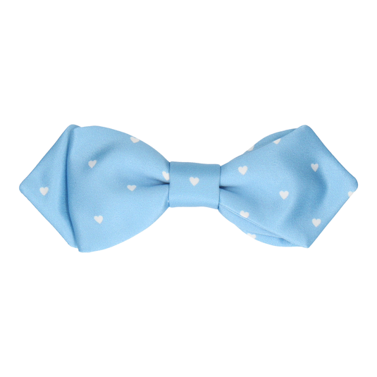 Polka Dot Hearts Pale Blue Bow Tie - Bow Tie with Free UK Delivery - Mrs Bow Tie