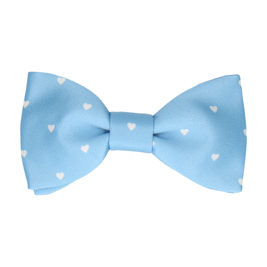 Polka Dot Hearts Pale Blue Bow Tie - Bow Tie with Free UK Delivery - Mrs Bow Tie