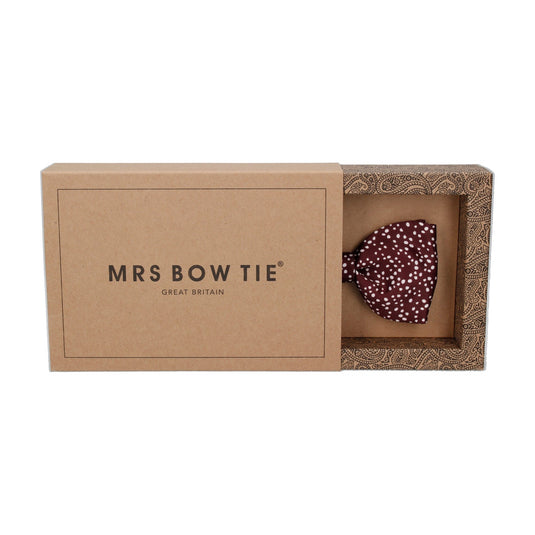 Scattered White Dots Maroon Red Bow Tie - Bow Tie with Free UK Delivery - Mrs Bow Tie