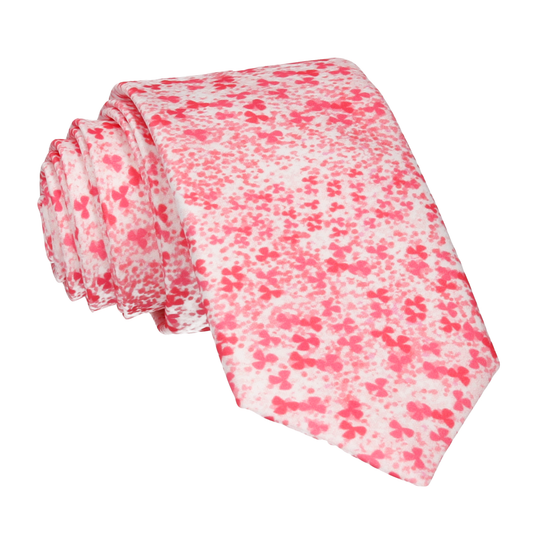 Coral Pink Cherry Blossom Flower Tie - Tie with Free UK Delivery - Mrs Bow Tie