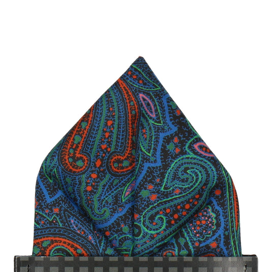 Multicolour Paisley Leibnitz Liberty Cotton Pocket Square - Pocket Square with Free UK Delivery - Mrs Bow Tie