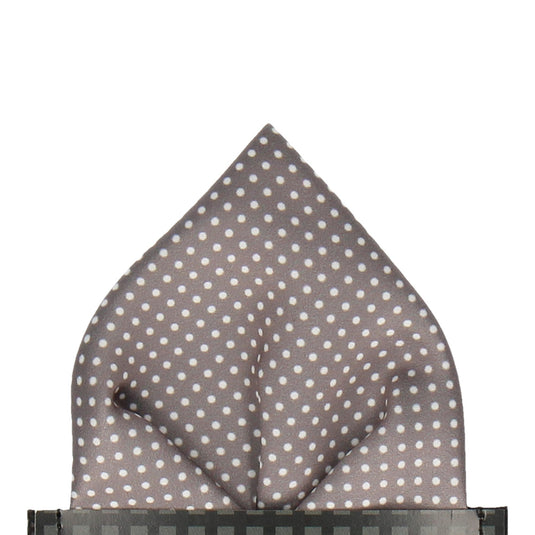Thunder Grey Pin Dots Pocket Square - Pocket Square with Free UK Delivery - Mrs Bow Tie