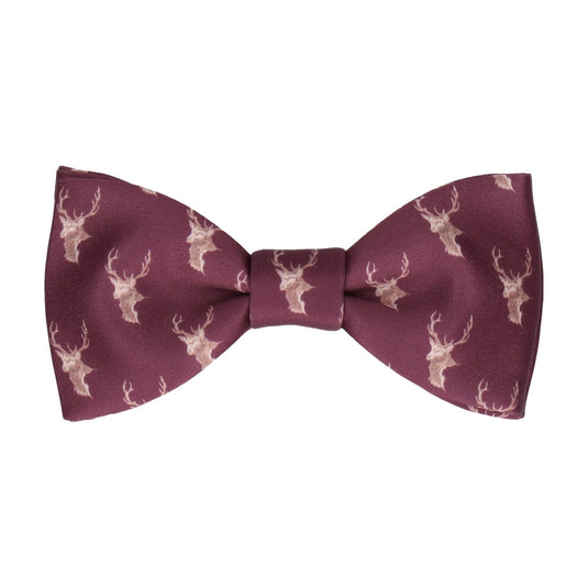 Dark Red Stags Bow Tie - Bow Tie with Free UK Delivery - Mrs Bow Tie