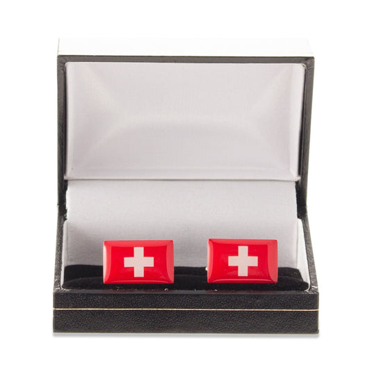 Switzerland Flag Cufflinks - Cufflinks with Free UK Delivery - Mrs Bow Tie