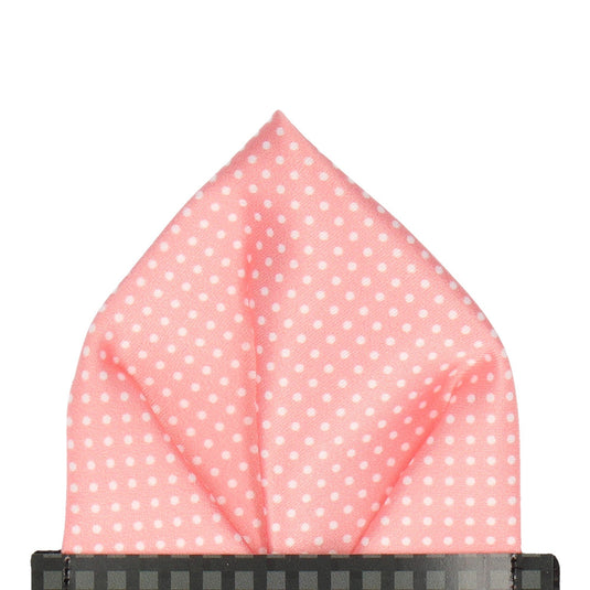 Soft Coral Pin Dots Pocket Square - Pocket Square with Free UK Delivery - Mrs Bow Tie