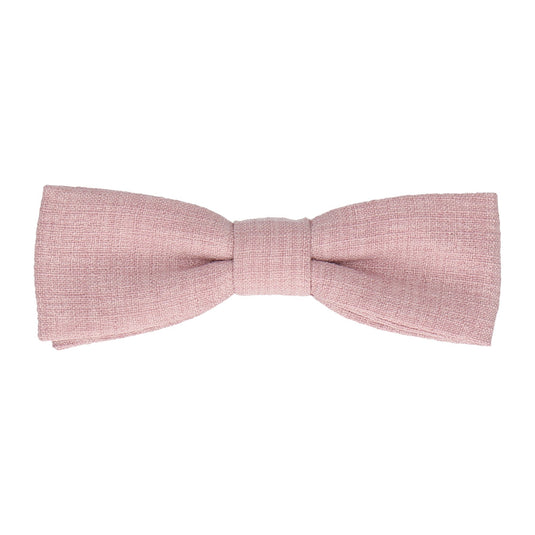 Pale Pink Textured Cotton Linen Bow Tie - Bow Tie with Free UK Delivery - Mrs Bow Tie