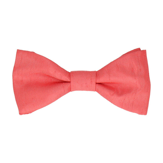 Hot Coral Faux Silk Bow Tie - Bow Tie with Free UK Delivery - Mrs Bow Tie