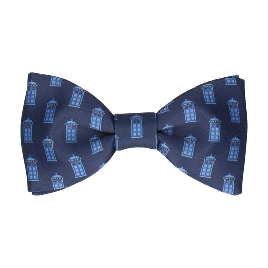 Blue Police Box Print Navy Bow Tie - Bow Tie with Free UK Delivery - Mrs Bow Tie