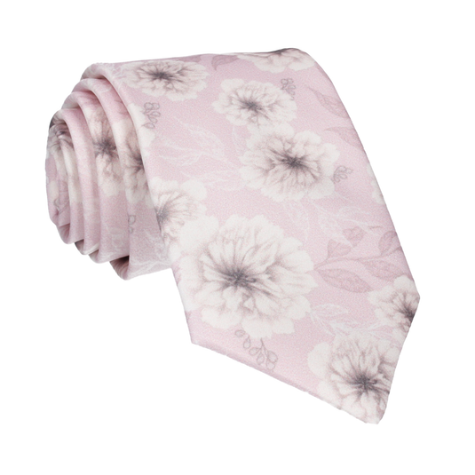 Light Orchid Pink Wedding Floral Tie - Tie with Free UK Delivery - Mrs Bow Tie